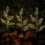 Set di 3 Alberi Luminosi con 75 LED Bianco Caldo IP44