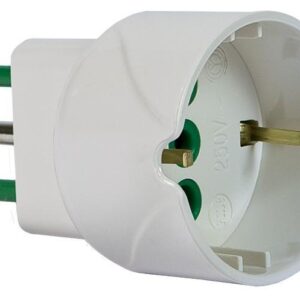 Adattatore Schuko Spina 2P+T 10A Presa Schuko 2P+T 16A