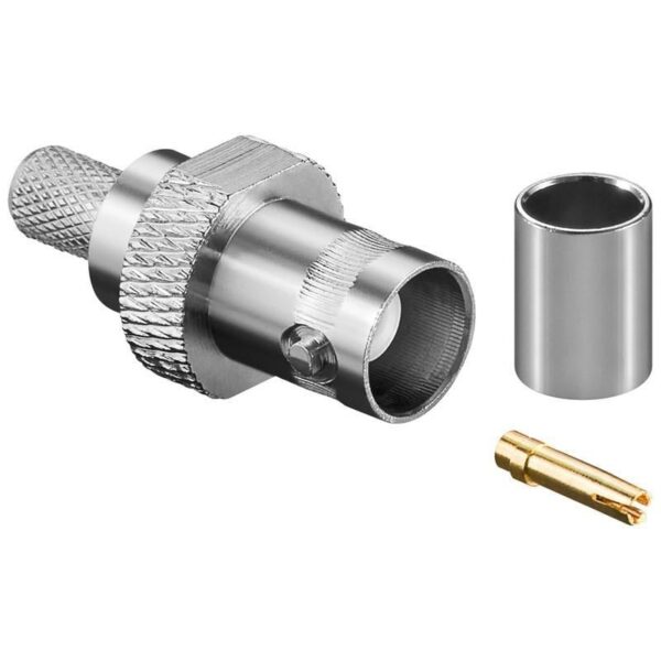 Connettore BNC Femmina a Crimpare per Cavo RG59/62