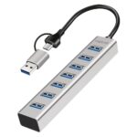 Hub USB 3.2 7 porte USB-A Alluminio Silver