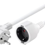 Cavo Alimentazione Schuko Maschio Angolato / Femmina 3 metri Bianco