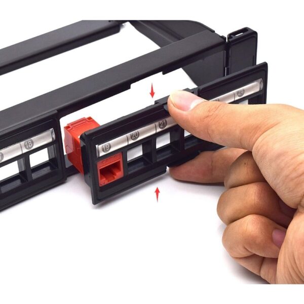 Pannello Frontale Adattatore 6 Posti RJ45 Keystone UTP per Pannello Patch - immagine 2