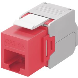 Frutto Keystone RJ45 Cat6A UTP 500MHz Rosso