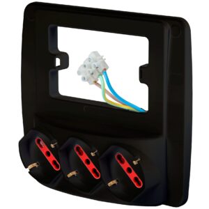 Multipresa da Parete 3 Posti Schuko Nero