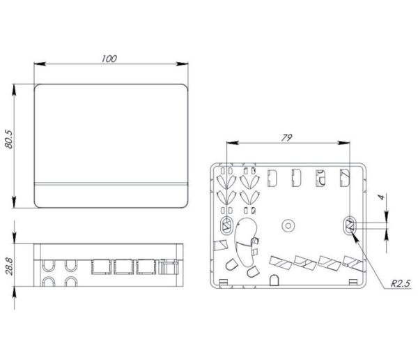 Scatola di connessione indoor FTTH per 4 fibre SC-APC a muro o guida Din - immagine 2