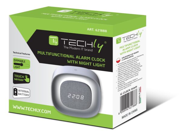 Sveglia Wireless Multifunzione con Luce Notturna Regolabile - immagine 2