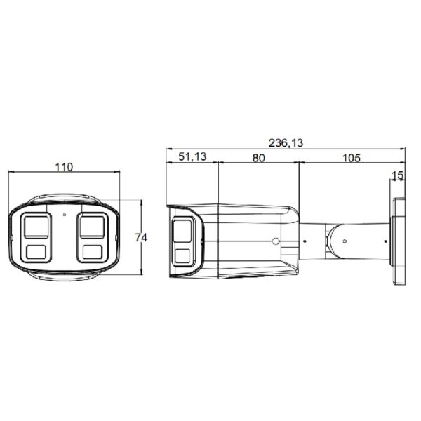 Telecamera IP Motorizzata Bullet IR H.265 da 8MP IP67 Rilevamento Basato su AI, DGM8707DGAT - immagine 2