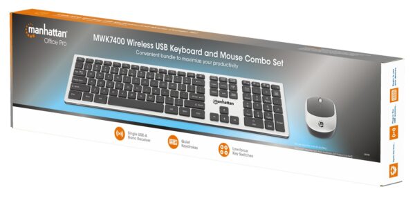 Set Combo Tastiera e Mouse 1200dpi USB Wireless MWK7400 - immagine 2