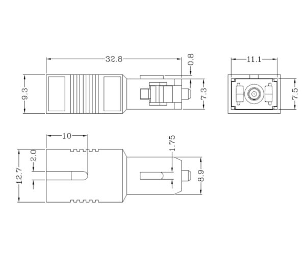 Attenuatore SC/APC Monomodale 1 dB Blu - immagine 2