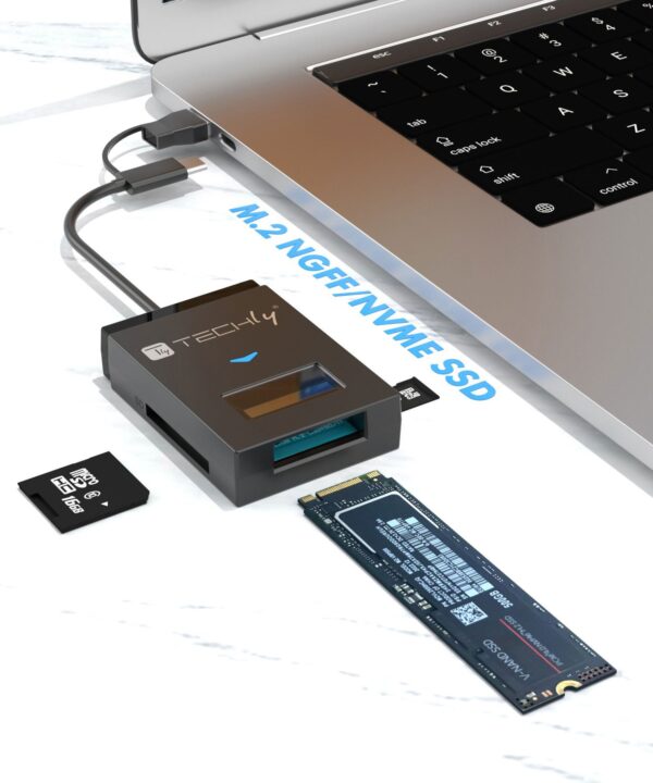 Adattatore USB-A/USB-C™ a NVME/SATA M.2 con Lettore Memorie SD/TF - immagine 10