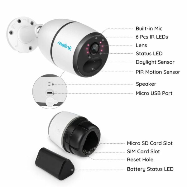 Telecamera di Sicurezza a Batteria 8MP 4K IP65 da Esterno, B4GB4K02 - immagine 10