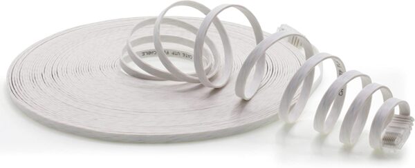Cavo di Rete Patch Piatto in CCA Cat.5E Bianco UTP 3 metri - immagine 9