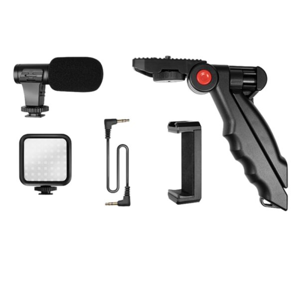 Kit Vlogger Treppiede per Smartphone 4,7''7'' con Luce LED e Microfono Direzionale - immagine 9