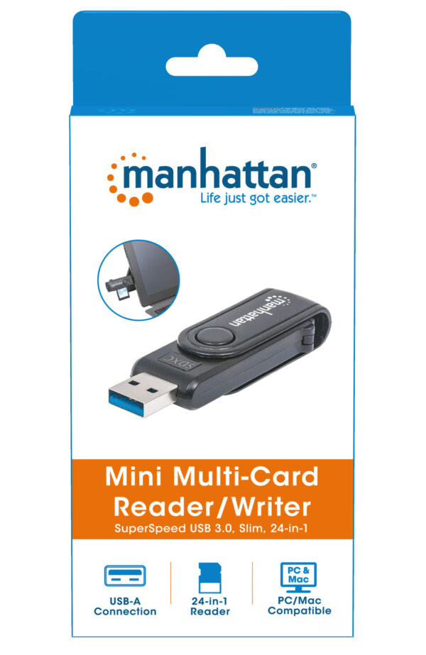 Mini Lettore/Scrittore di Card USB 3.0, 24 in 1 Nero - immagine 10