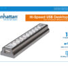 Hub USB 2.0 Hi-Speed 10 Porte da Tavolo con Alimentatore - immagine 10