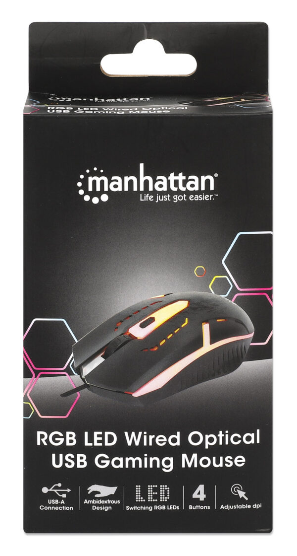 Mouse Ottico Gaming USB 1500dpi Retroilluminazione LED RGB - immagine 10