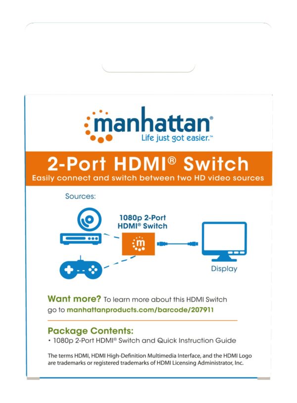 Switch HDMI 2 porte 1080p - immagine 10