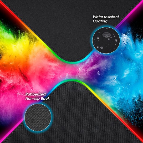Tappetino Mouse Gaming XXL Illuminazione LED Effetti Luce RGB - immagine 10