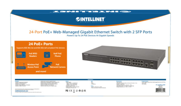 Switch 24 Porte PoE Web-Managed Gigabit Ethernet con 2 Porte SFP - immagine 10