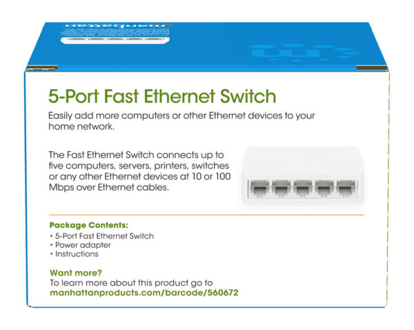 Switch Hub Office 10/100 Mbps Fast Ethernet 5 Porte - immagine 10