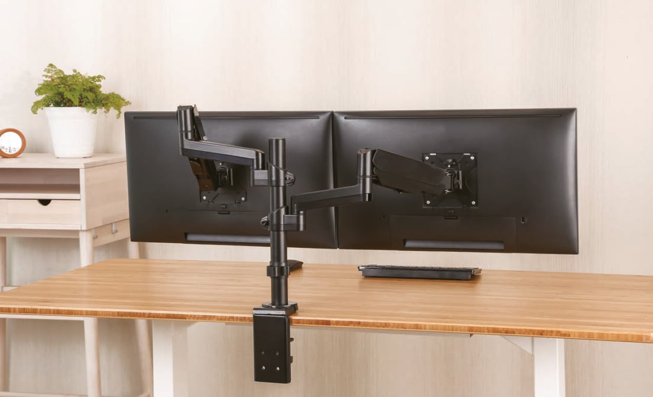 Supporto da Scrivania Doppio Monitor 17-32'' con molla a gas Nero - immagine 10