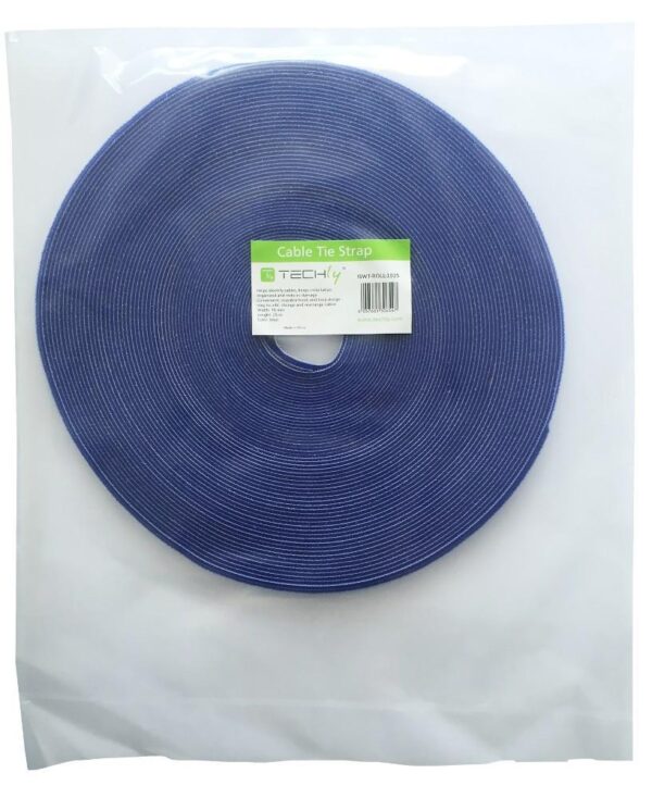 Rotolo di Feltro Adesivo Fermacavi Lunghezza 25 m Larghezza 10 mm Blu - immagine 2