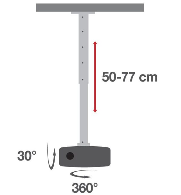 Supporto a Soffitto per Proiettori Estensione 500-770 mm Bianco - immagine 4