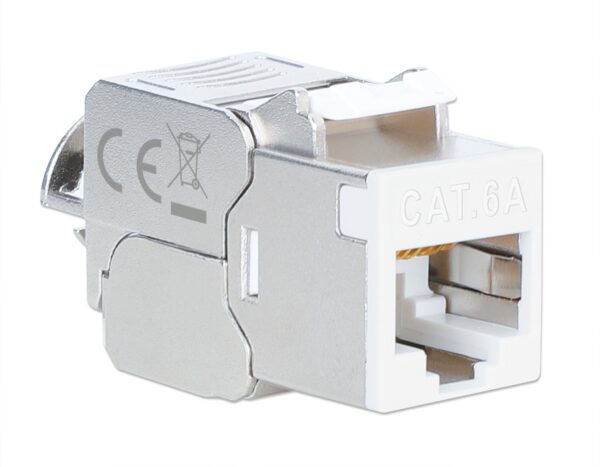 Frutto Keystone RJ45 Cat.6A 10G Slim STP Toolless Bianco - immagine 2