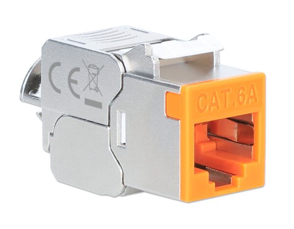 Frutto Keystone RJ45 Cat.6A 10G Slim STP Toolless Arancione - immagine 2