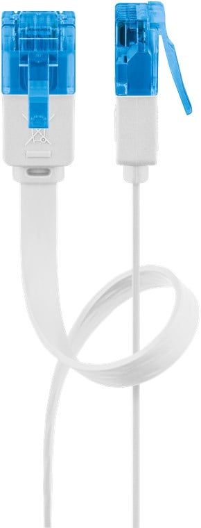Cavo di Rete Patch Piatto in Rame Cat.6A UTP 5m Bianco