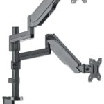 Supporto da Scrivania Doppio Monitor 17-32'' con molla a gas Nero