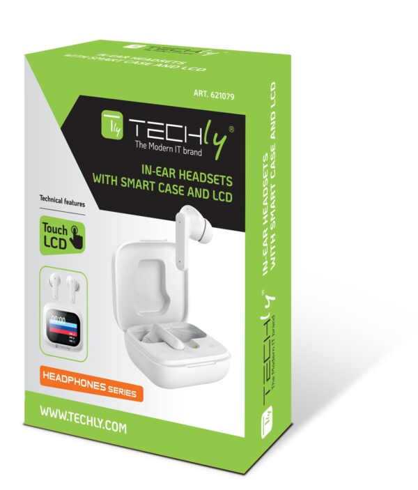 Cuffie Auricolari BT con Custodia Smart Touch Screen LCD Cancellazione Attiva del Rumore ANC - immagine 2
