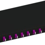 Cassetto Ottico 19'' Scorrevole con 12 Bussole LC Duplex Multimodale OM4 Nero