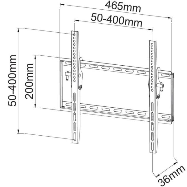 Supporto a Muro Inclinabile per TV LED LCD 23-55'' Nero - immagine 4
