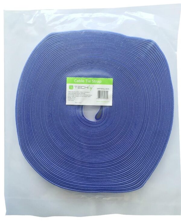 Rotolo di Feltro Adesivo Fermacavi Lunghezza 25 m Larghezza 16 mm Blu - immagine 2