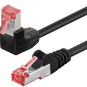 Cavo di rete Patch Connettore Angolato 90° Rame Cat.6 S/FTP 0,5m Nero