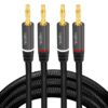 Cavo per Altoparlanti 2x2 Spinotti a Banana Nylon Nero 3 metri