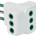 Adattatore Triplo Spina 2P+T Presa 2P+T 10A