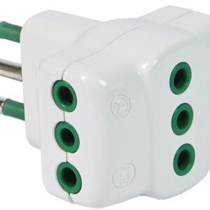 Adattatore Triplo Spina 2P+T Presa 2P+T 10A