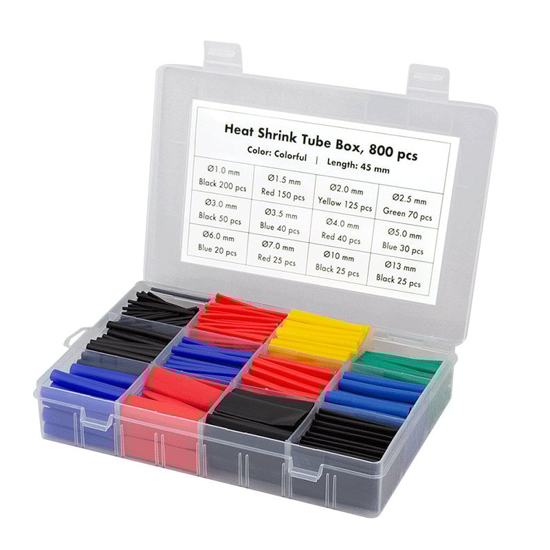 Set 800 Tubi Colorati Guaina Termorestringente per Isolamento Cavi