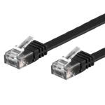 Cavo di Rete Patch Piatto in Rame Cat.6 Nero UTP 3 metri