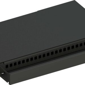 Cassetto Ottico 19'' Scorrevole Piastra Frontale per 24 SC Simplex/24 E2000/24 LC Duplex, Nero