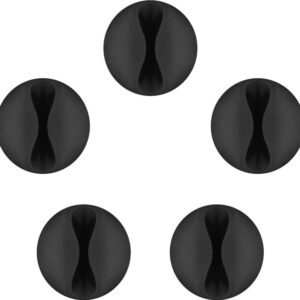 Set Fermacavo Adesivi da Scrivania Nero