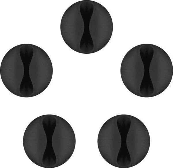 Set Fermacavo Adesivi da Scrivania Nero