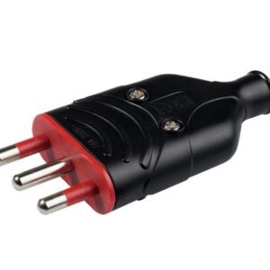 Spina Mobile in Gomma 16A 2P+T 250V Nero