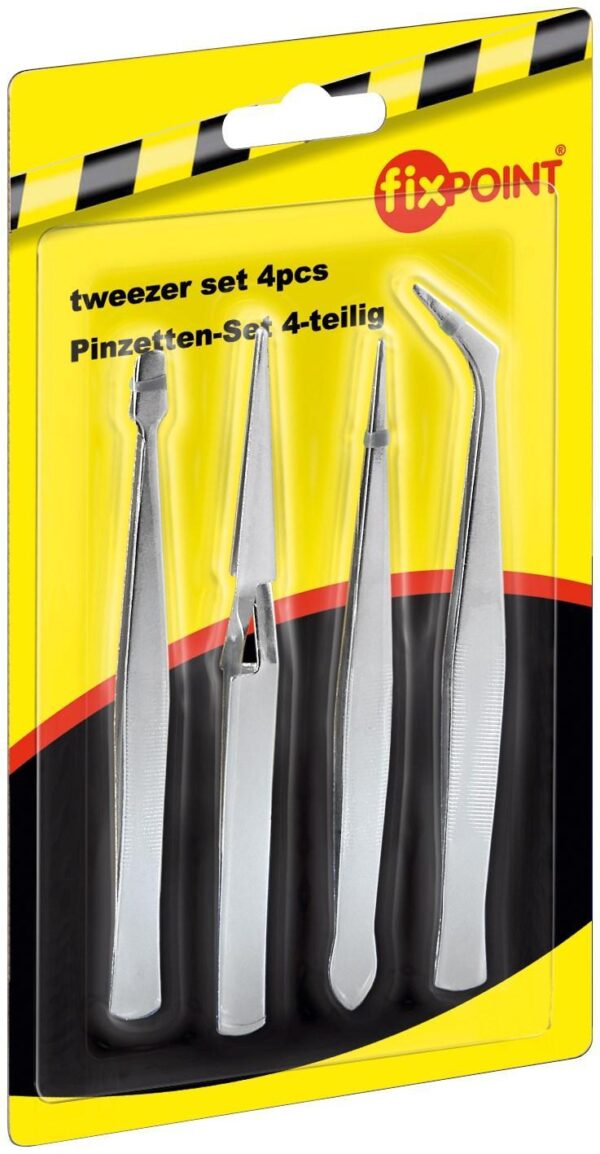 Set 4 pinzette di precisione in acciaio inossidabile - immagine 2