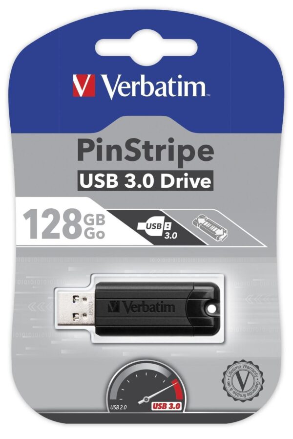 Memoria USB 3.0 PinStripe da 128Gb Colore Nero - immagine 2