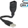 Cavo semi-rigido USB2.0 A Maschio / A Femmina 15cm Nero - immagine 2