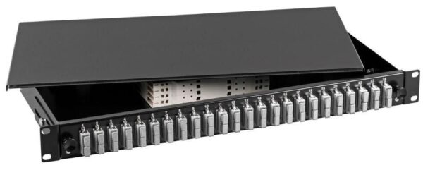 Cassetto Ottico 19'' con 24 bussole SC Duplex Multimodale OM2 Nero - immagine 2