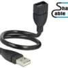 Cavo semi-rigido USB2.0 A Maschio / A Femmina 35cm Nero - immagine 2
